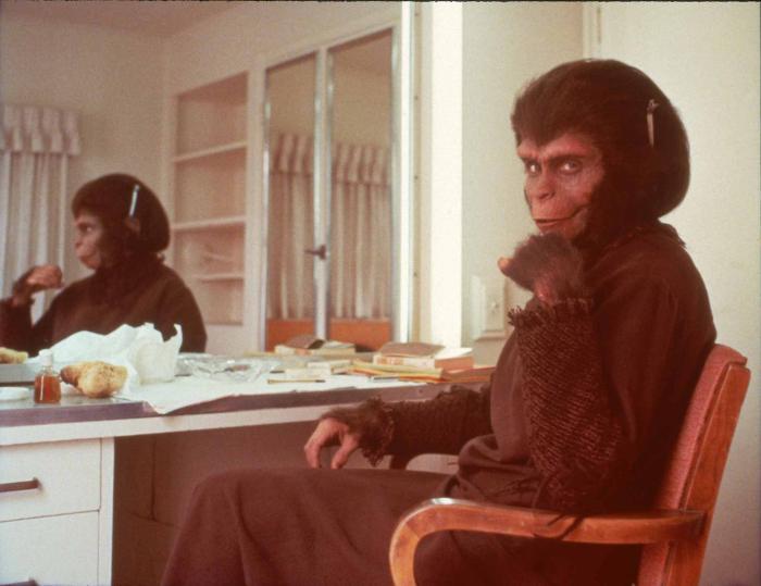 کیم هانتر در صحنه فیلم سینمایی سیاره ی میمون ها