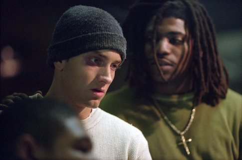 Mekhi Phifer در صحنه فیلم سینمایی هشت مایل به همراه Eminem