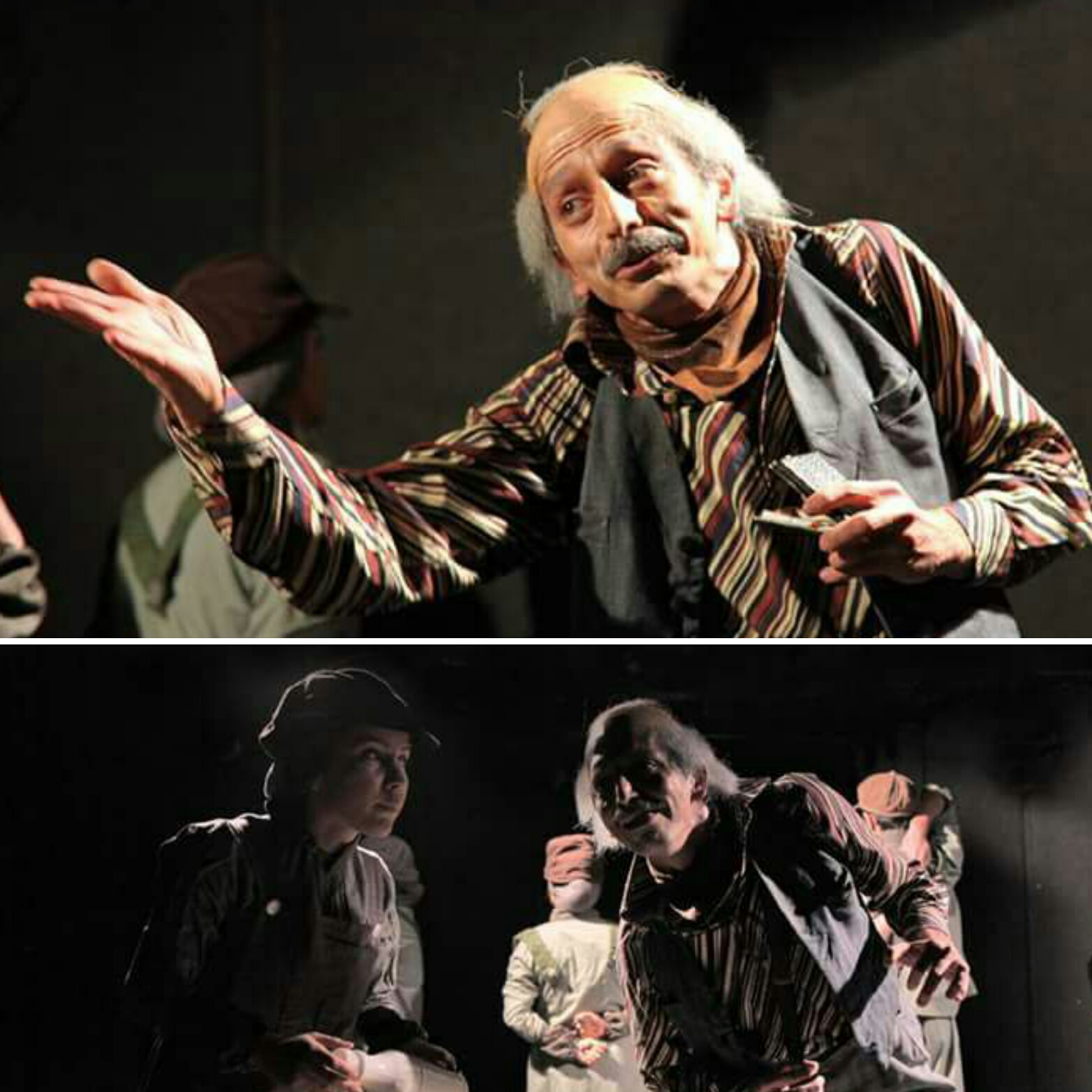 تصویری از امیر معراج، بازیگر سینما و تلویزیون در حال بازیگری سر صحنه یکی از آثارش