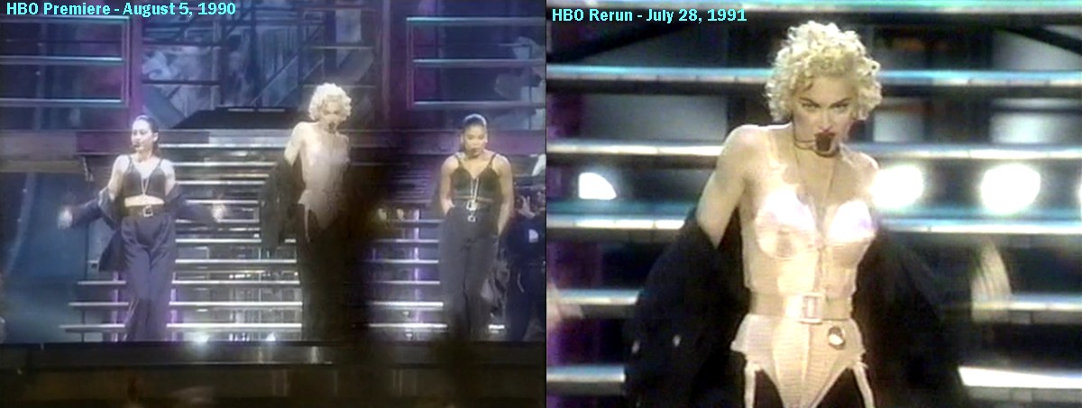 Madonna در صحنه فیلم سینمایی Madonna: Blond Ambition World Tour Live به همراه Donna DeLory و Niki Harris