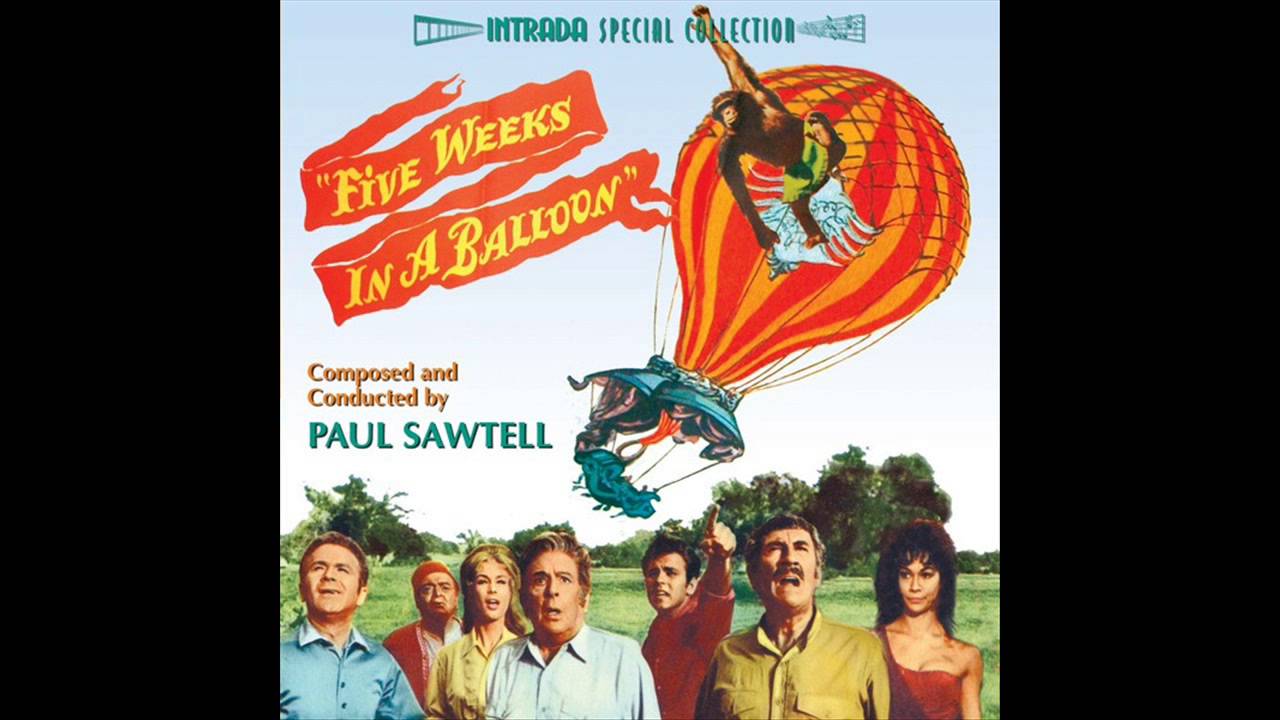 رد باتنز در صحنه فیلم سینمایی Five Weeks in a Balloon به همراه BarBara Luna، Richard Haydn، Peter Lorre، Fabian و Barbara Eden