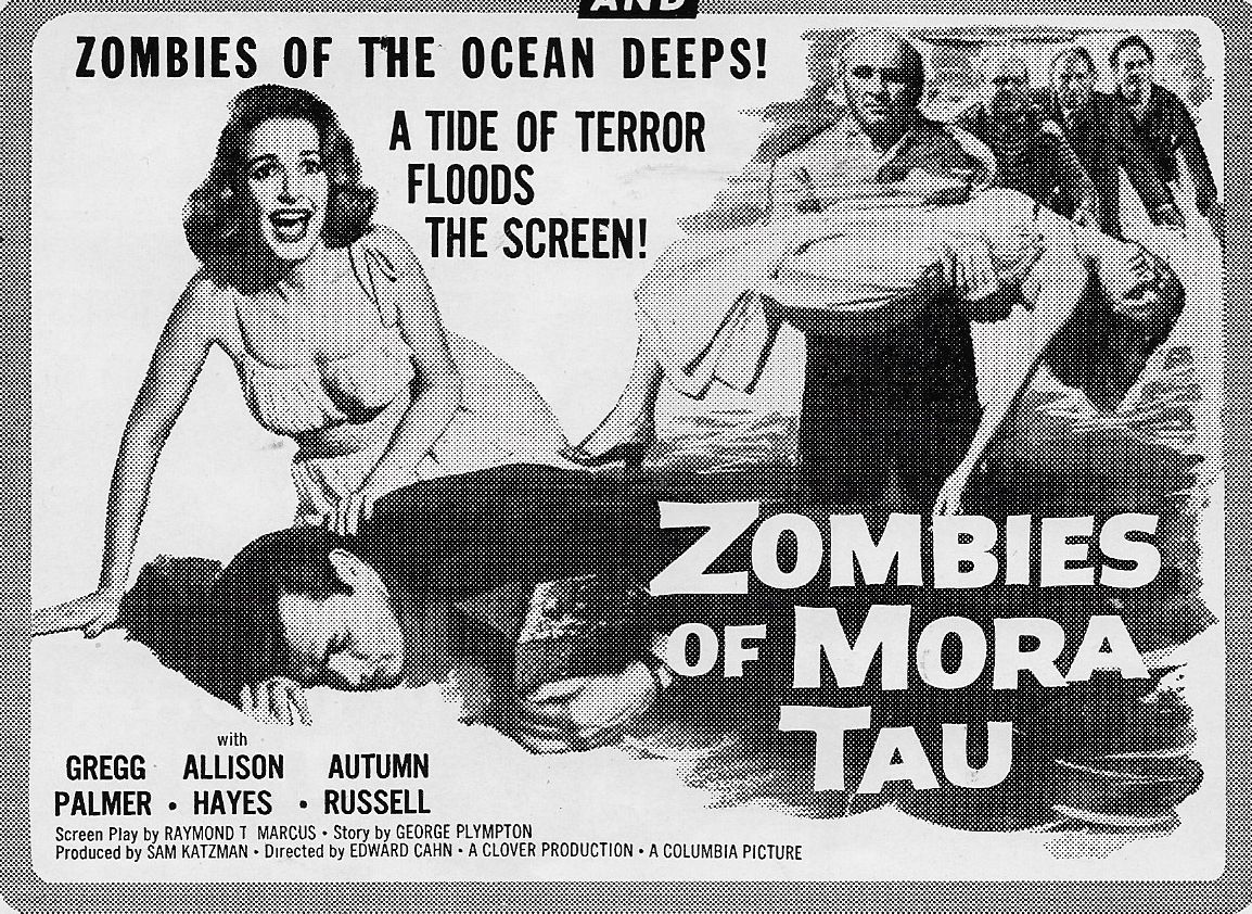 Allison Hayes در صحنه فیلم سینمایی Zombies of Mora Tau به همراه Gregg Palmer