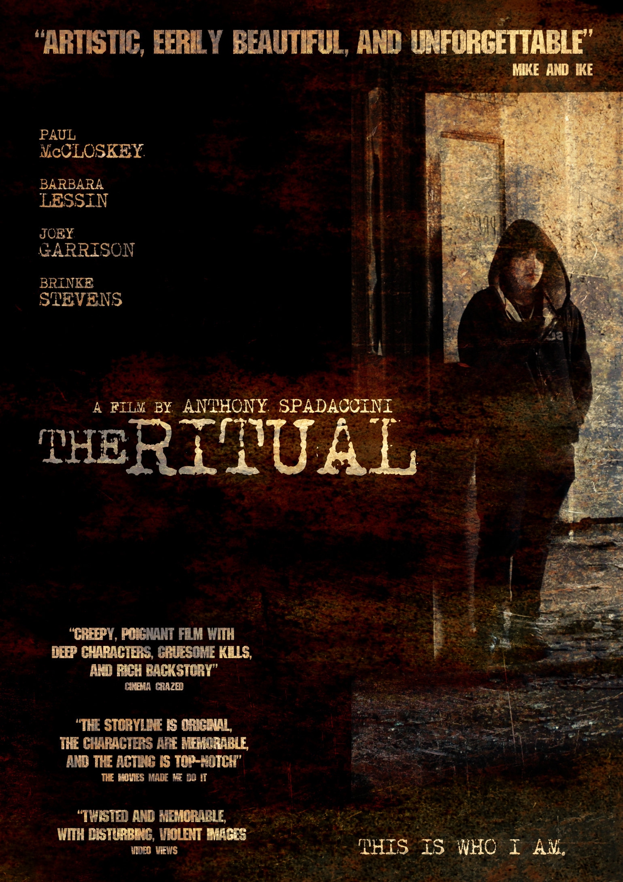 Brinke Stevens در صحنه فیلم سینمایی The Ritual به همراه Joey Garrison، Anthony Spadaccini، Paul McCloskey و Barbara Lessin