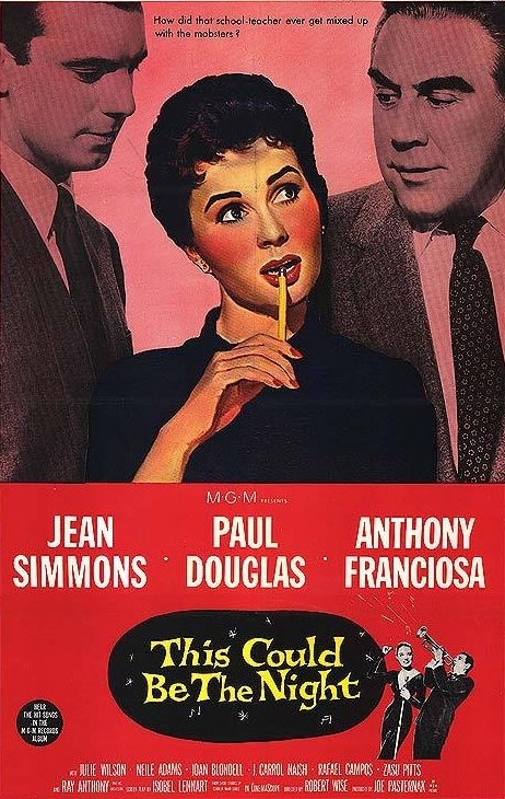 Paul Douglas در صحنه فیلم سینمایی This Could Be the Night به همراه جین سیمونز و Anthony Franciosa