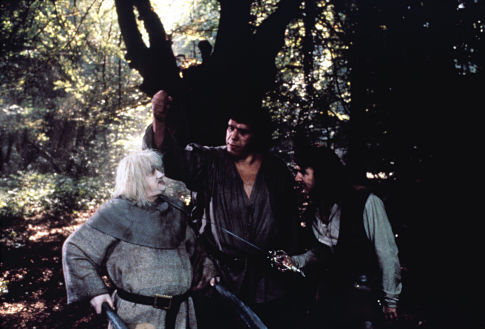 Mel Smith در صحنه فیلم سینمایی عروس شاهزاده به همراه André the Giant و مندی پتینکین