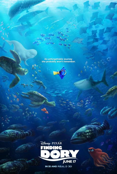 Hayden Rolence در صحنه فیلم سینمایی Finding Dory به همراه آلبرت بروکس، اد اونیل، کیتلین اولسون و الن دی جنرس