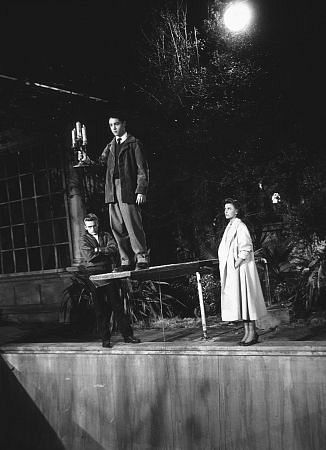 Sal Mineo در صحنه فیلم سینمایی شورش بی دلیل به همراه Natalie Wood و James Dean