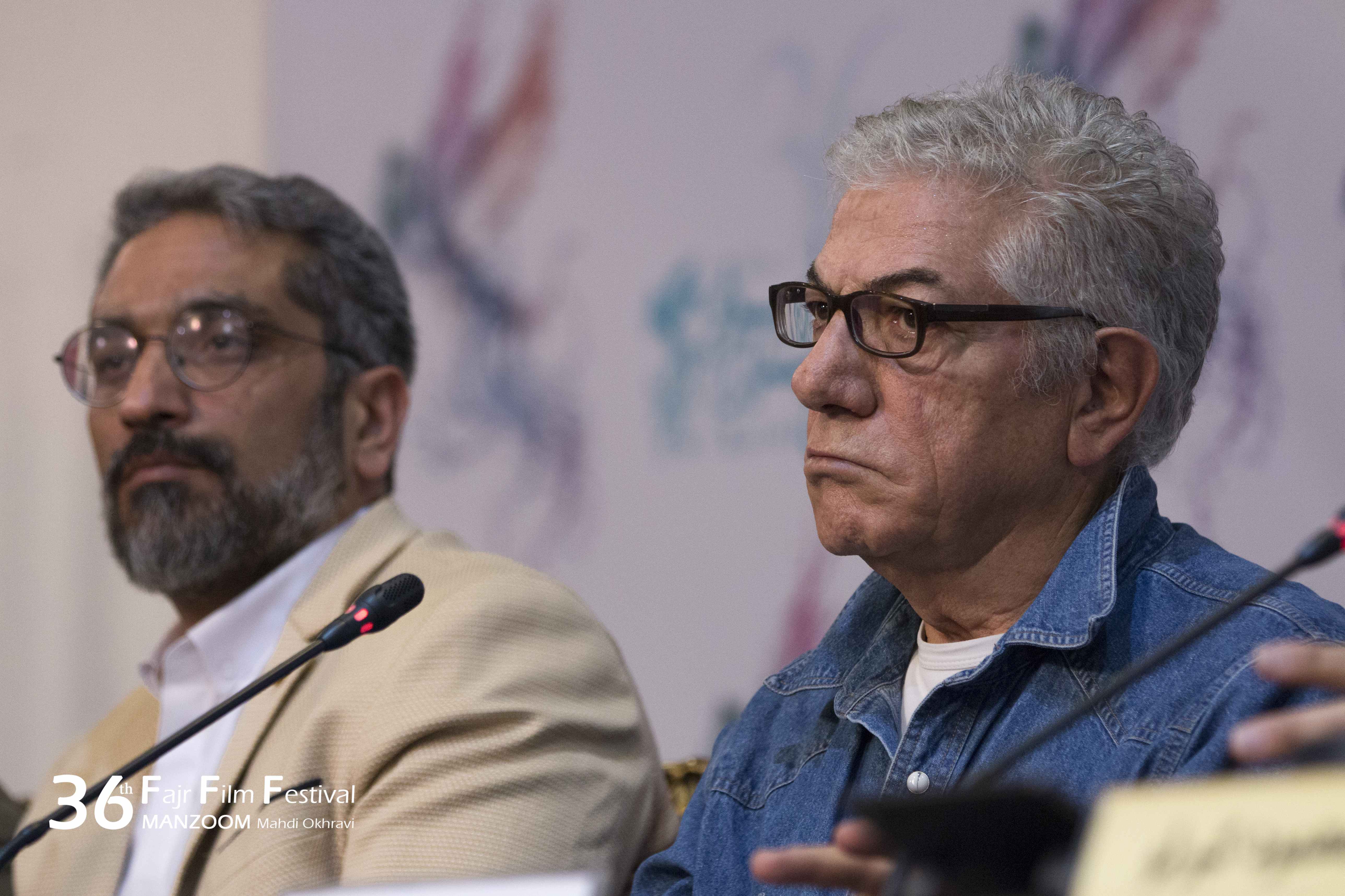 سیدحامد حسینی در نشست خبری فیلم سینمایی سرو زیر آب به همراه علیرضا زرین‌دست