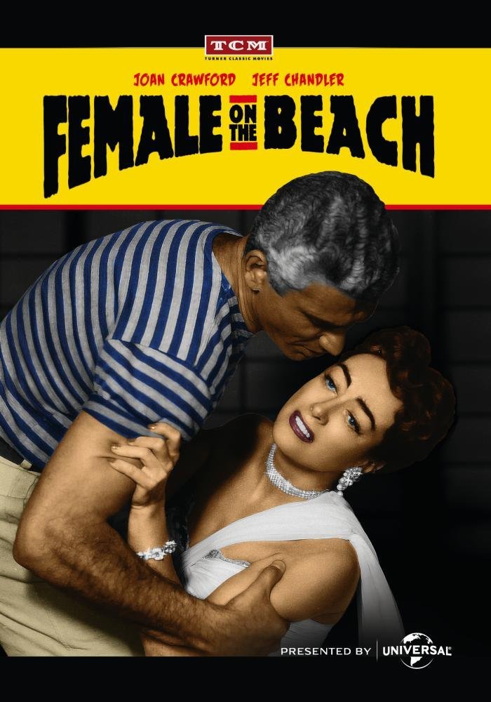 Jeff Chandler در صحنه فیلم سینمایی Female on the Beach به همراه Joan Crawford
