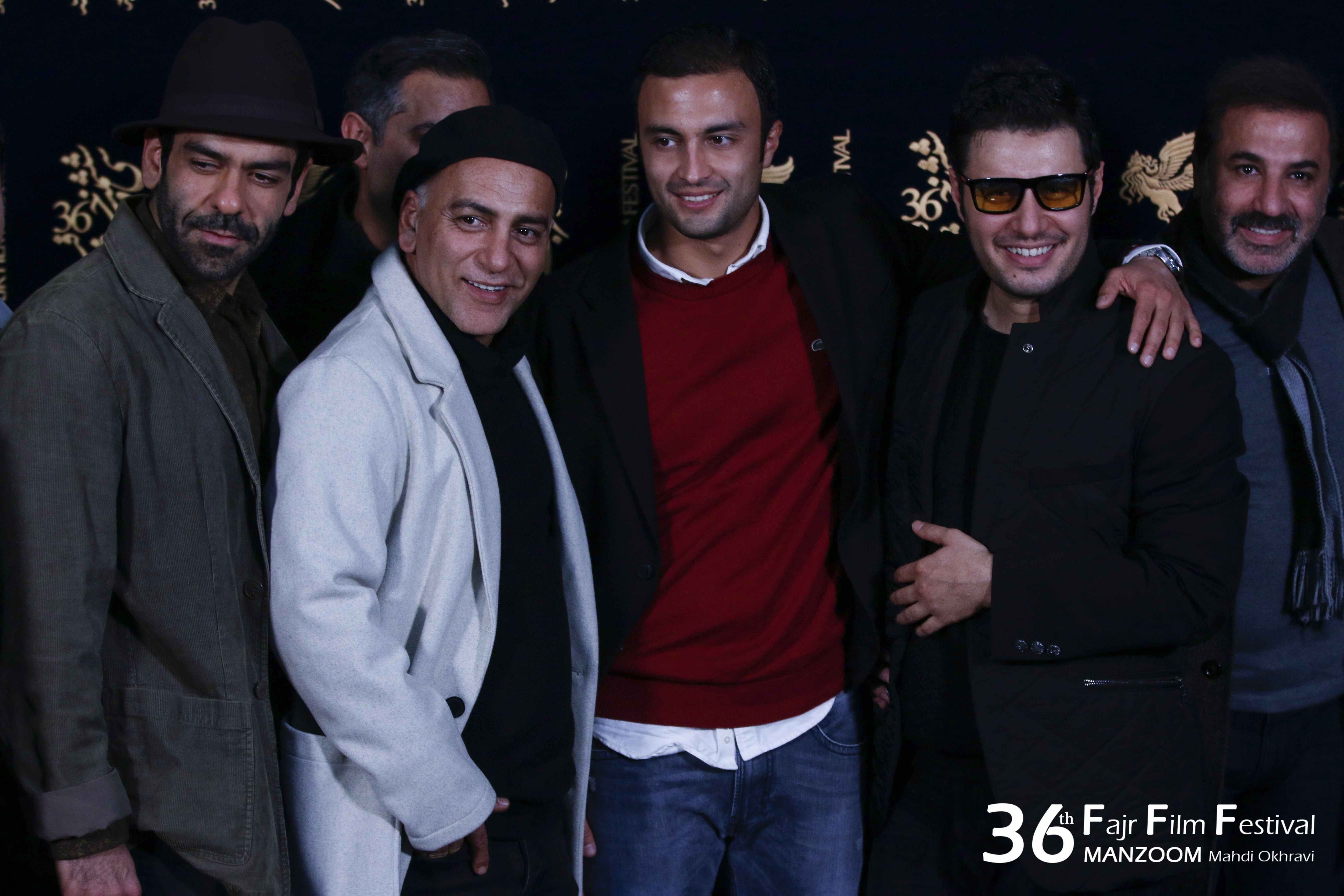 حمیدرضا آذرنگ در جشنواره فیلم سینمایی تنگه ابوقریب به همراه امیر جدیدی، علی سلیمانی و جواد عزتی