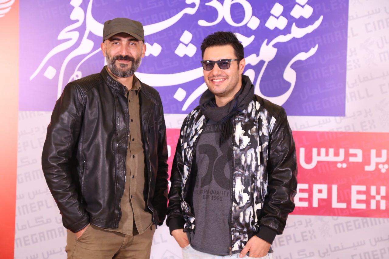 هادی حجازی‌فر در جشنواره فیلم سینمایی لاتاری به همراه جواد عزتی