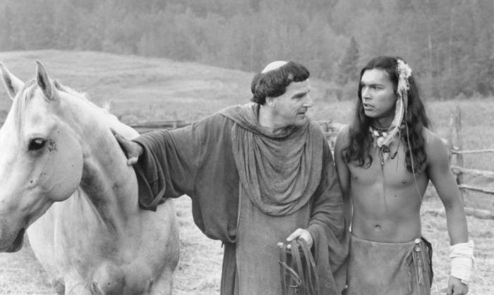 مندی پتینکین در صحنه فیلم سینمایی The Last Great Warrior به همراه آدام بیچ
