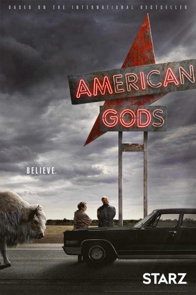پوستر سریال تلویزیونی خدایان آمریکایی به کارگردانی Michael Green و Bryan Fuller