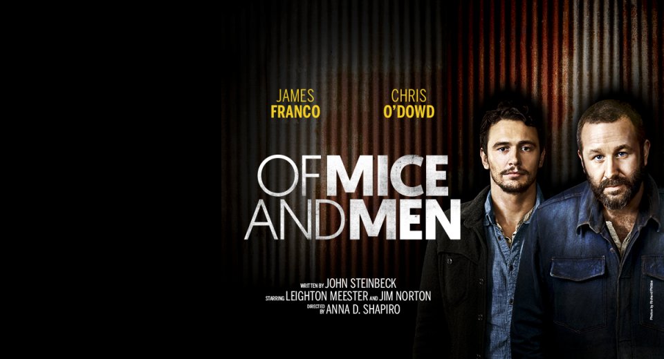 کریس اودوود در صحنه فیلم سینمایی Of Mice and Men به همراه جیمز فرانکو