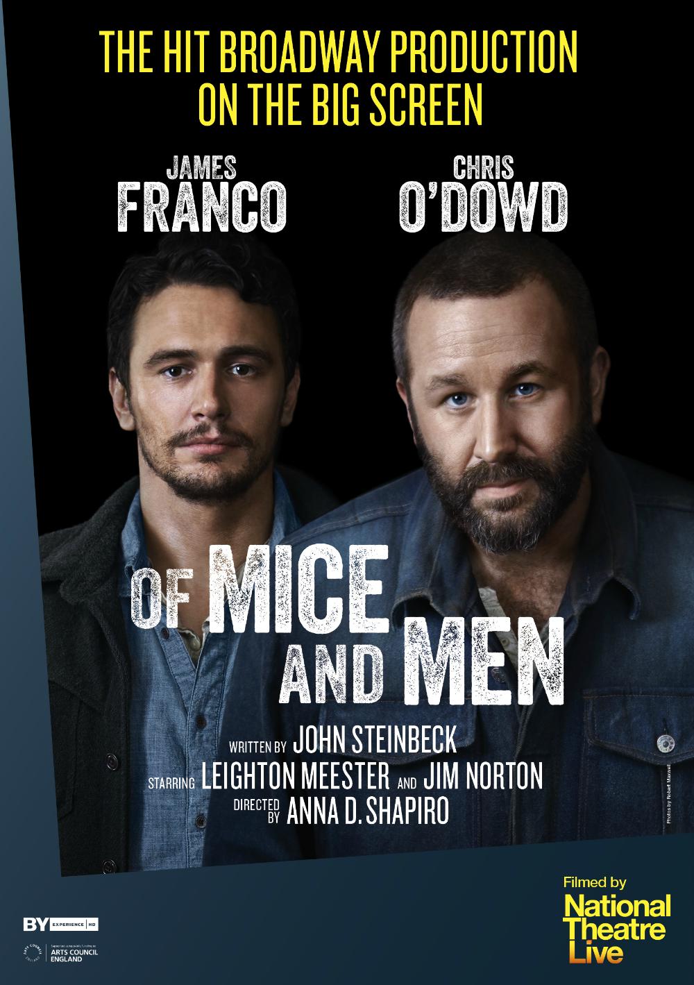 کریس اودوود در صحنه فیلم سینمایی Of Mice and Men به همراه جیمز فرانکو