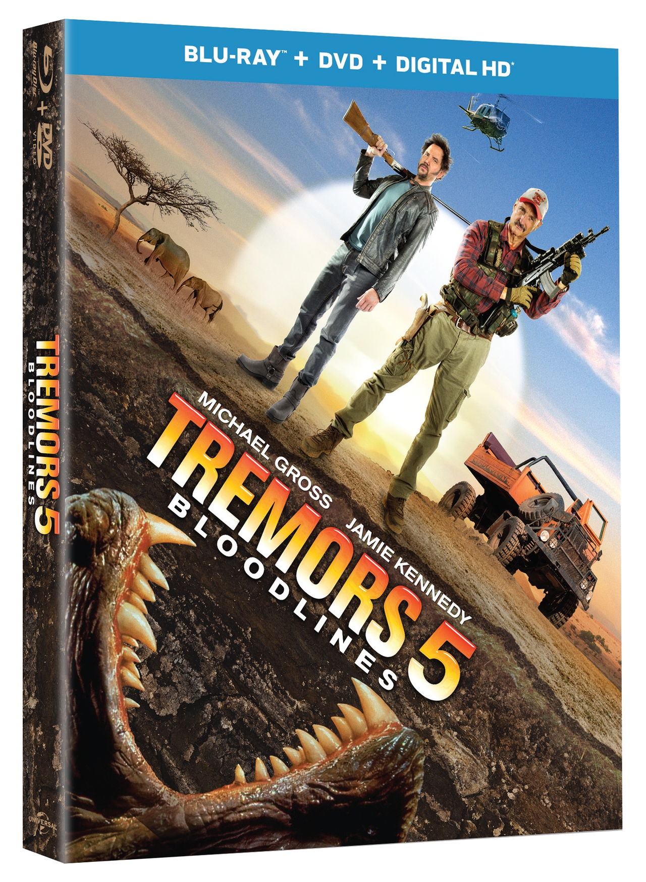 Michael Gross در صحنه فیلم سینمایی Tremors 5: Bloodlines به همراه جیمی کندی