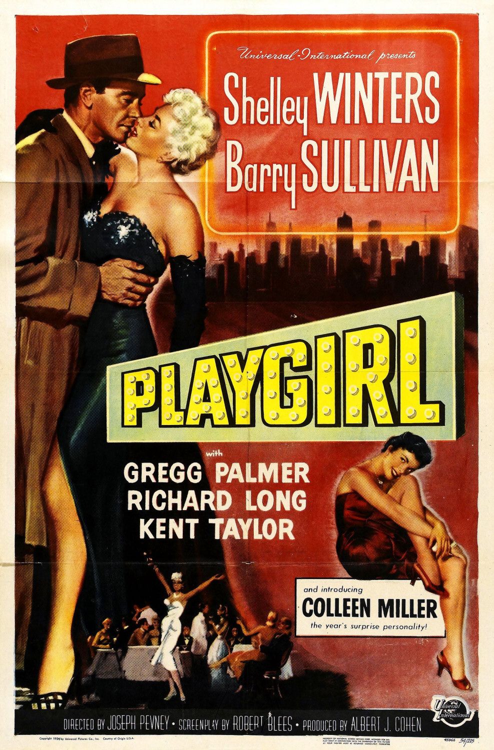 Shelley Winters در صحنه فیلم سینمایی Playgirl به همراه Barry Sullivan و Colleen Miller