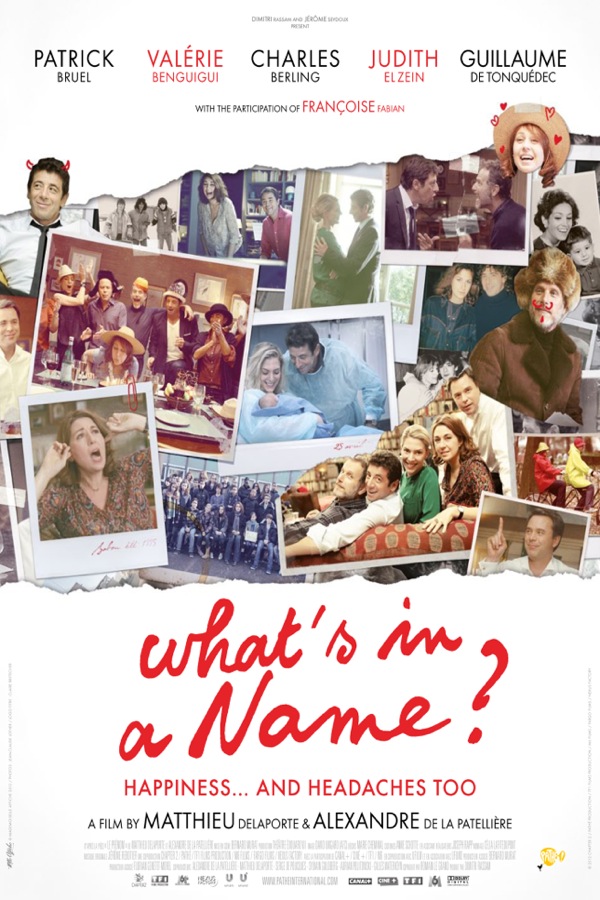 Judith El Zein در صحنه فیلم سینمایی What's in a Name? به همراه Patrick Bruel، Valérie Benguigui، Guillaume de Tonquedec و Charles Berling