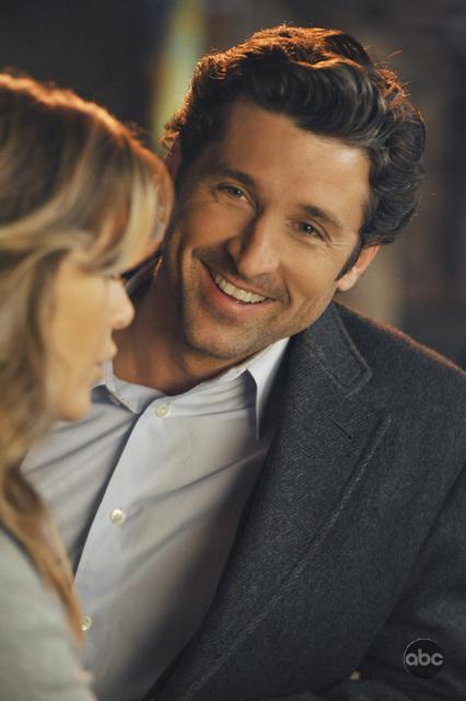 Patrick Dempsey در صحنه سریال تلویزیونی آناتومی گری به همراه الن پامپئو