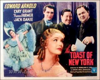 Jack Oakie در صحنه فیلم سینمایی The Toast of New York به همراه Frances Farmer، Edward Arnold و کری گرانت