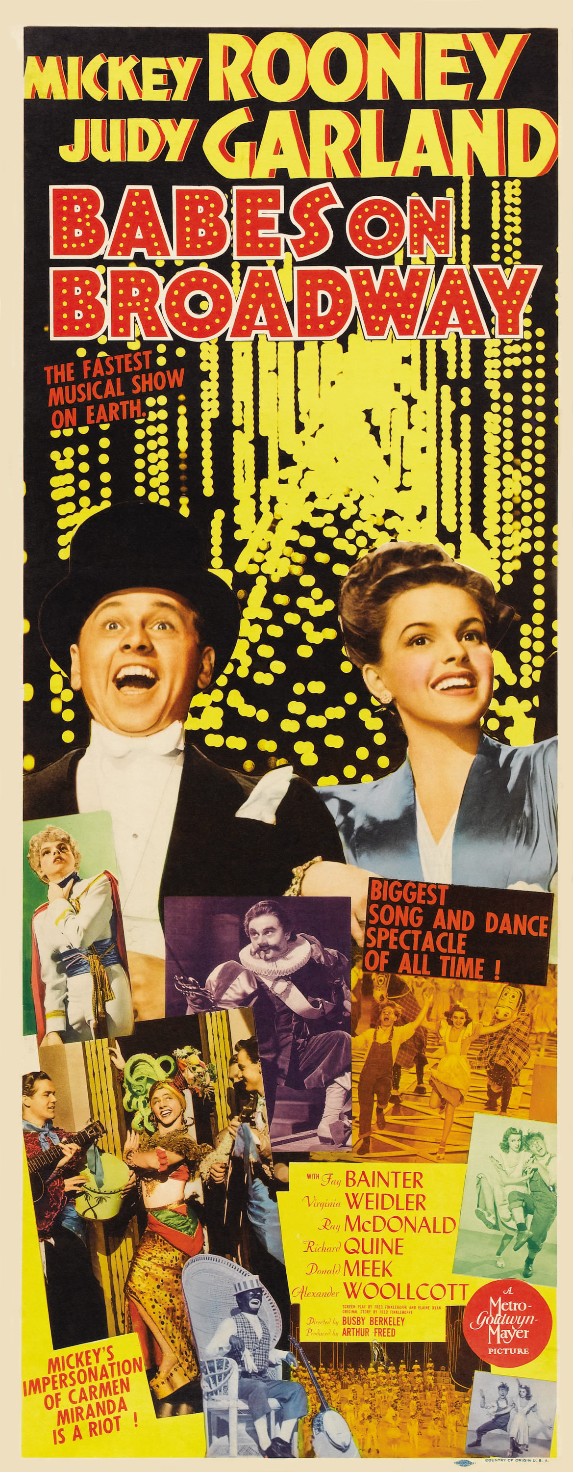 Mickey Rooney در صحنه فیلم سینمایی Babes on Broadway به همراه جودی گارلند
