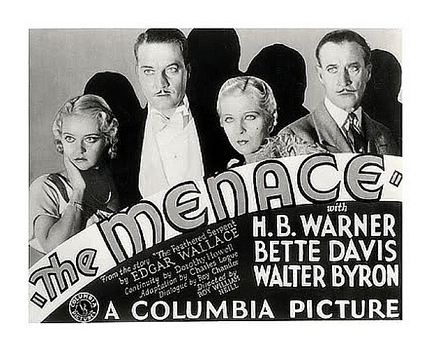 H.B. Warner در صحنه فیلم سینمایی The Menace به همراه بت دیویس، Walter Byron و Natalie Moorhead