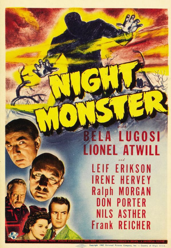 Don Porter در صحنه فیلم سینمایی Night Monster به همراه Lionel Atwill، Ralph Morgan، Irene Hervey و Bela Lugosi