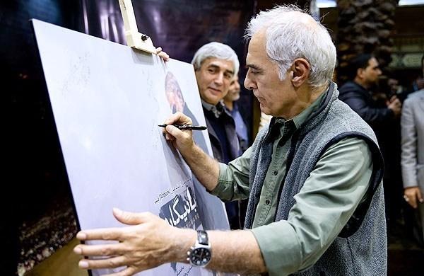 ابراهیم حاتمی‌کیا در نشست خبری فیلم سینمایی بادیگارد به همراه محمود کلاری