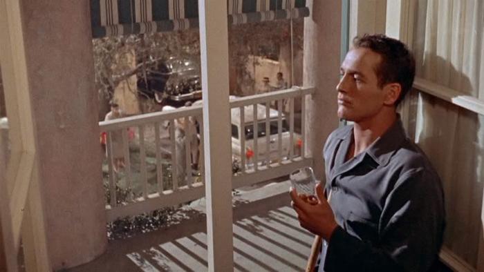 پل نیومن در صحنه فیلم سینمایی Cat on a Hot Tin Roof