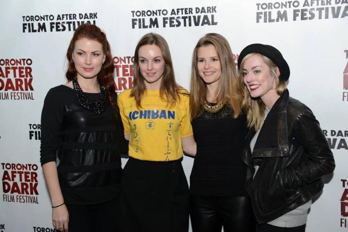 Michelle Mylett در صحنه فیلم سینمایی The Drownsman به همراه Sydney Kondruss، Caroline Palmer و Katie Nicole Evans