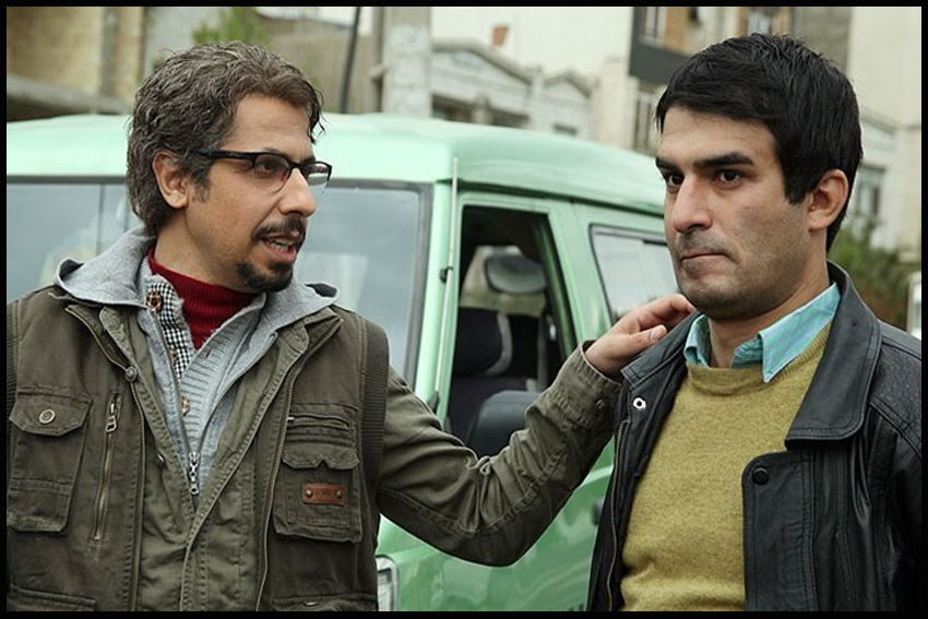 سید جواد رضویان در صحنه سریال تلویزیونی خروس به همراه یوسف تیموری