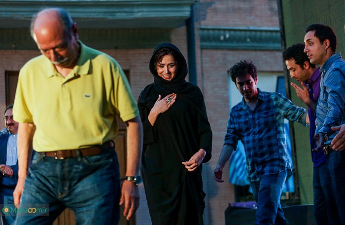 سید‌شهاب حسینی در تست گريم سریال شبکه نمایش خانگی شهرزاد 1 به همراه پریناز ایزدیار، علی نصیریان و امیرحسین رستمی