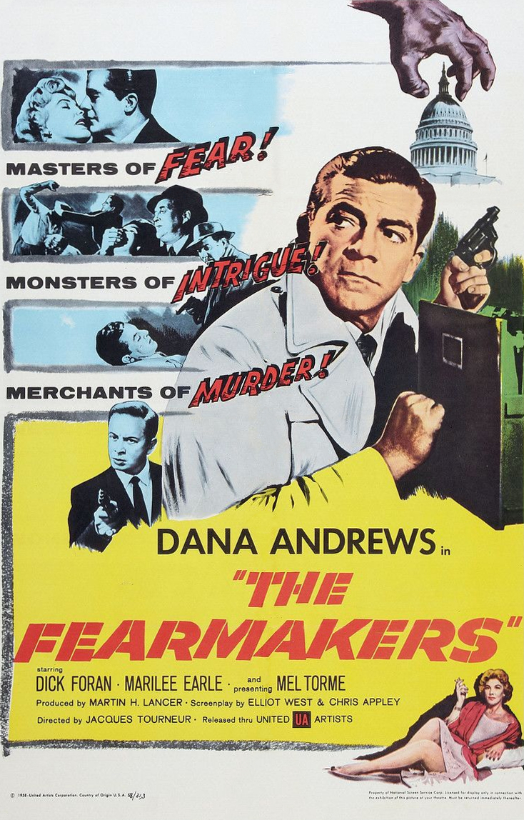 دانا اندروز در صحنه فیلم سینمایی The Fearmakers به همراه Mel Tormé و Marilee Earle