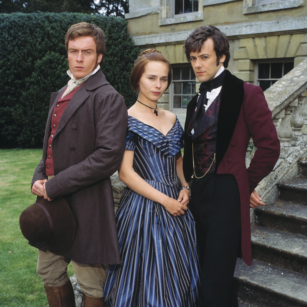 Tara Fitzgerald در صحنه سریال تلویزیونی The Tenant of Wildfell Hall به همراه Rupert Graves و توبی استیفنز