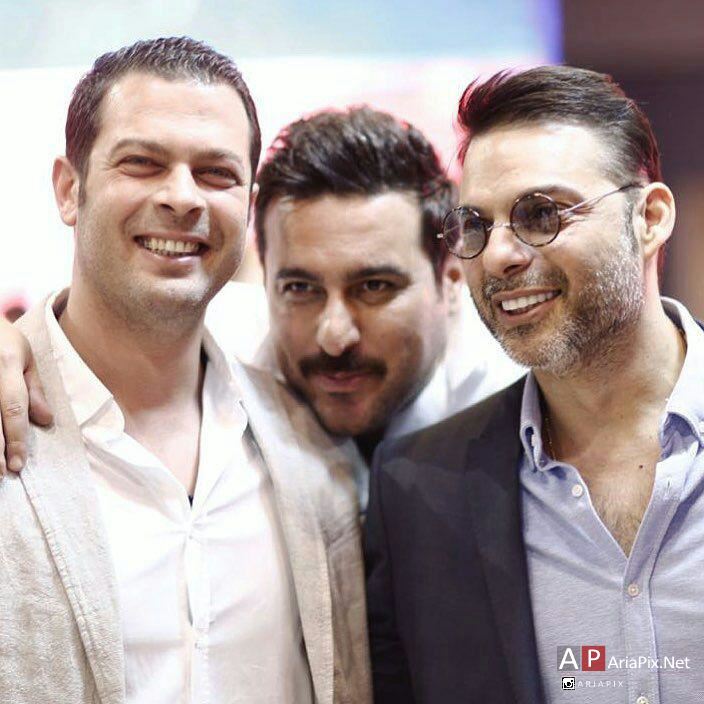پژمان بازغی در فرش قرمز فیلم سینمایی بارکد به همراه محسن کیایی و پیمان معادی