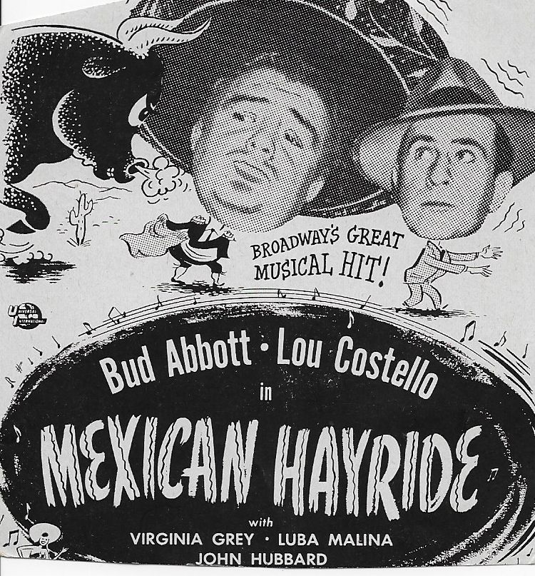Bud Abbott در صحنه فیلم سینمایی Mexican Hayride به همراه Lou Costello