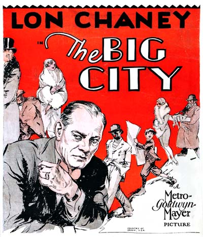 Lon Chaney در صحنه فیلم سینمایی The Big City