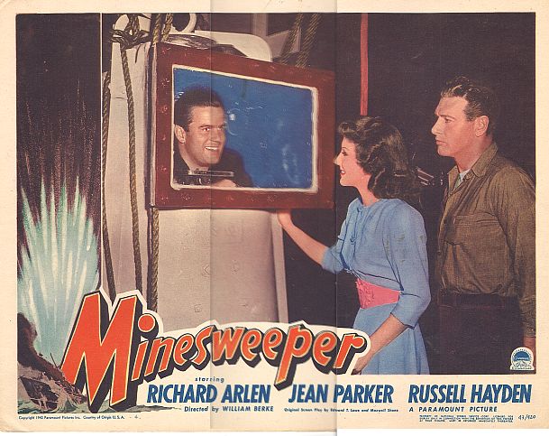 ریچارد آرلن در صحنه فیلم سینمایی Minesweeper به همراه Jean Parker و Billy Nelson