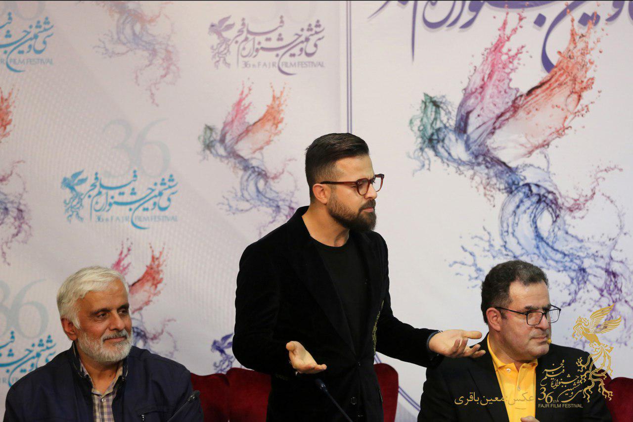 سعید سعدی در نشست خبری فیلم سینمایی مغزهای کوچک زنگ زده به همراه محمود گبرلو و هومن سیدی