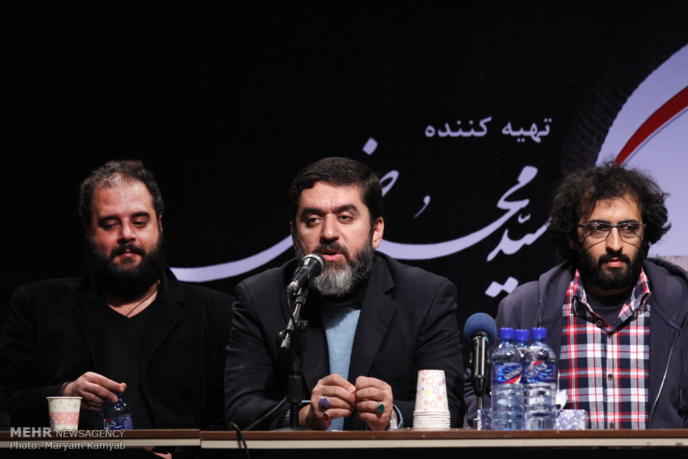 بهروز شعیبی در نشست خبری سریال تلویزیونی پرده‌نشین به همراه هومن برق‌نورد و سید محمود رضوی