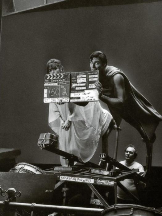 Margot Kidder در صحنه فیلم سینمایی سوپرمن به همراه Christopher Reeve