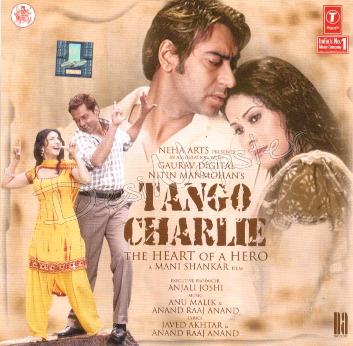Ajay Devgn در صحنه فیلم سینمایی Tango Charlie به همراه Bobby Deol، Tanisha و Nandana Sen