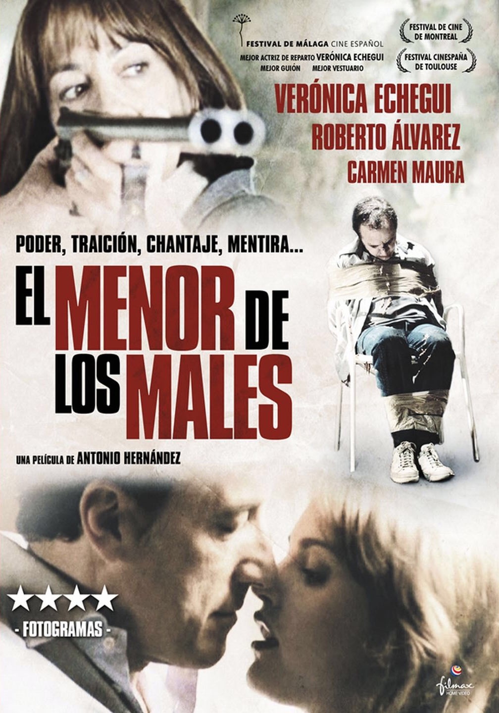 Verónica Echegui در صحنه فیلم سینمایی El menor de los males به همراه Carmen Maura و Roberto Álvarez
