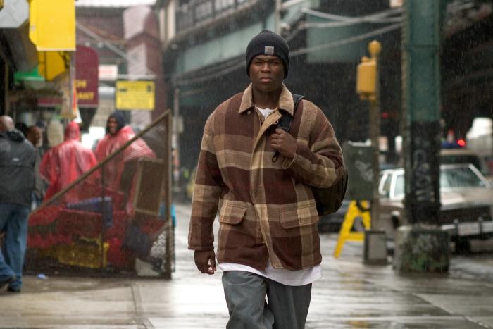 50 Cent در صحنه فیلم سینمایی Get Rich or Die Tryin'
