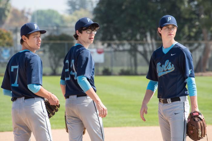 Nash Grier در صحنه فیلم سینمایی The Outfield به همراه Joey Bragg و Cameron Dallas