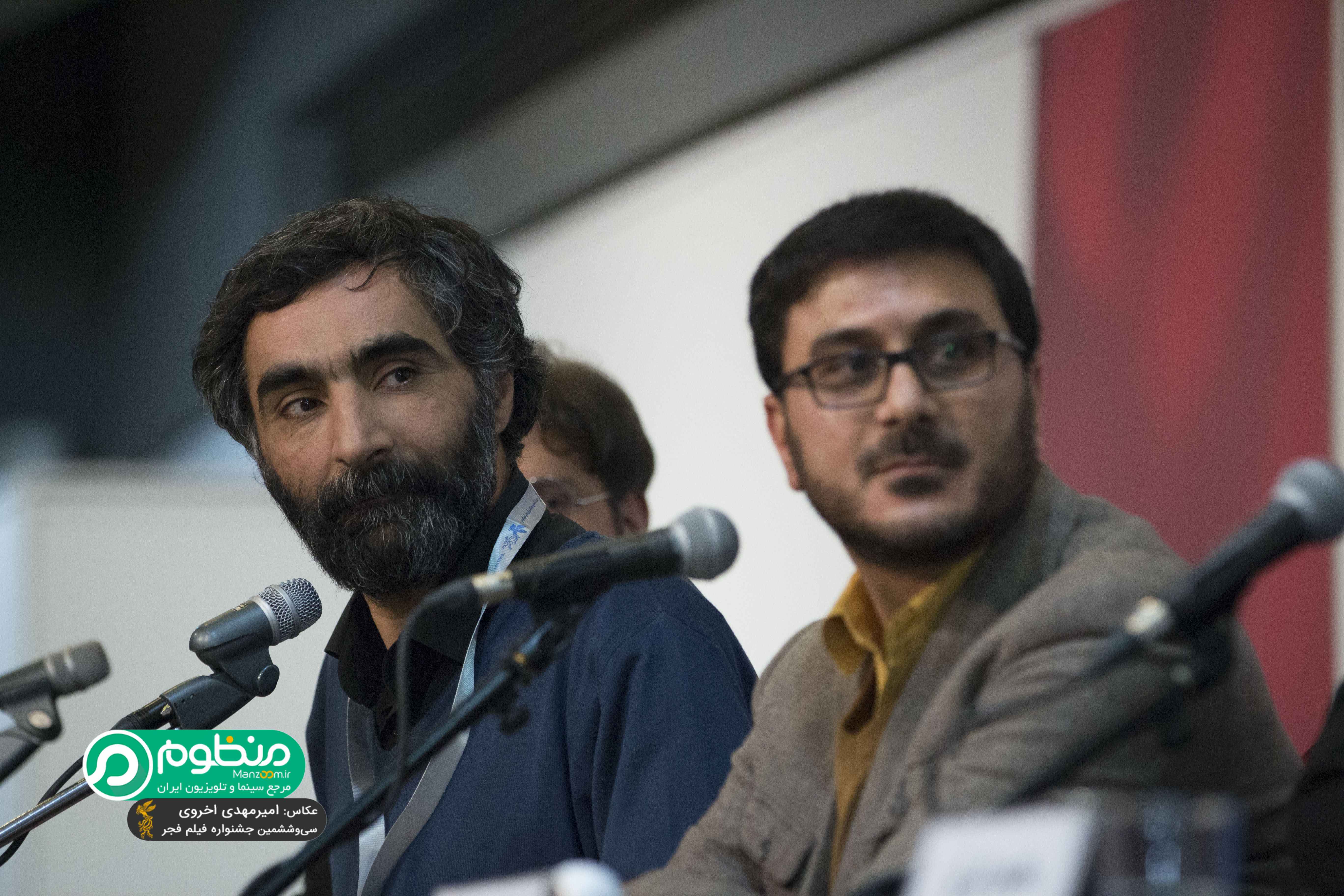 هادی مقدم‌دوست در نشست خبری فیلم سینمایی شعله‌ور به همراه محمدرضا شفیعی