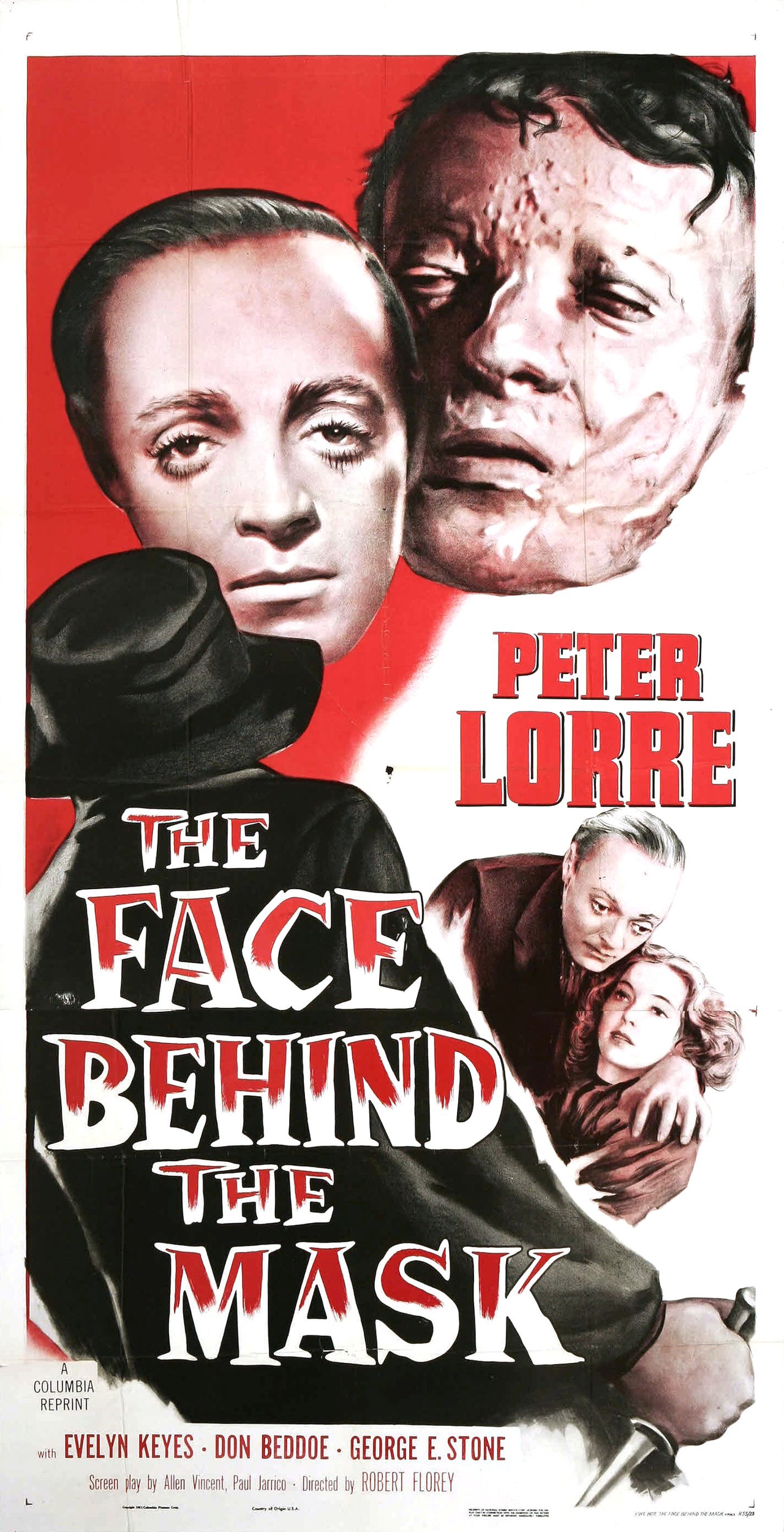 Peter Lorre در صحنه فیلم سینمایی The Face Behind the Mask به همراه اولین کیز