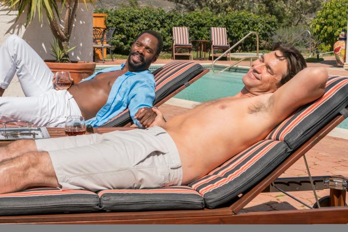 Dougray Scott در صحنه سریال تلویزیونی ترس از مردگان متحرک به همراه Colman Domingo
