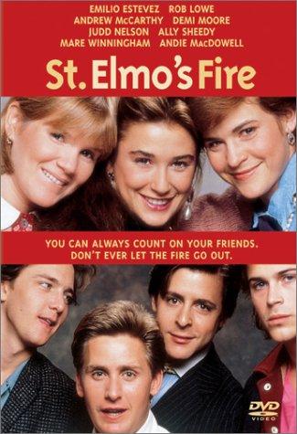 Mare Winningham در صحنه فیلم سینمایی St. Elmo's Fire به همراه امیلیو استیوز، Andrew McCarthy، Rob Lowe، دمی مور، الای شیدی و جود نلسن