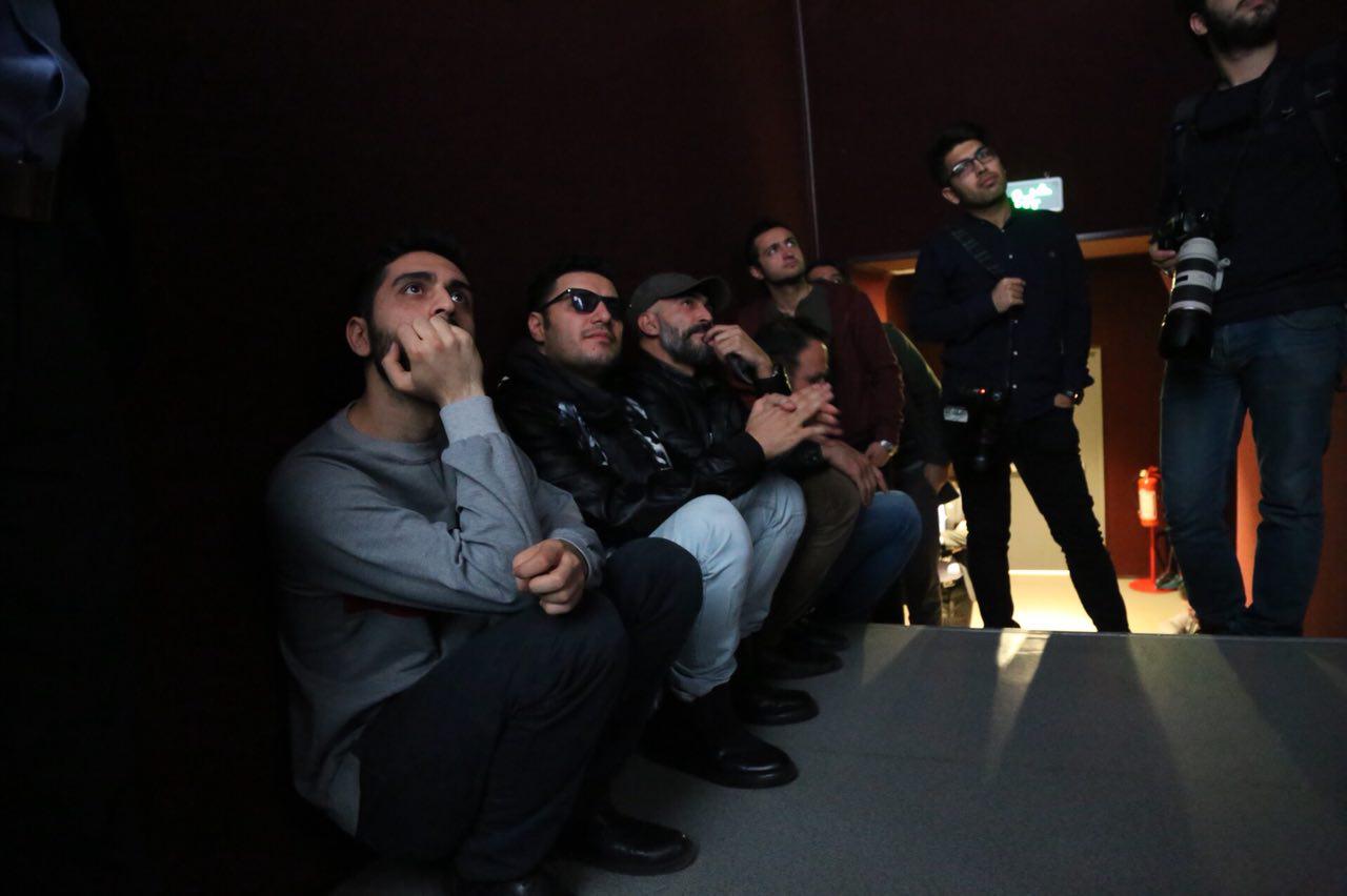 هادی حجازی‌فر در اکران افتتاحیه فیلم سینمایی لاتاری به همراه جواد عزتی